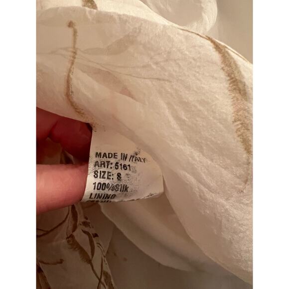 Elena Baldi 100% Silk Floral Ruffle Neck Blouse Mock Nock - size S - Picture 4 of 4